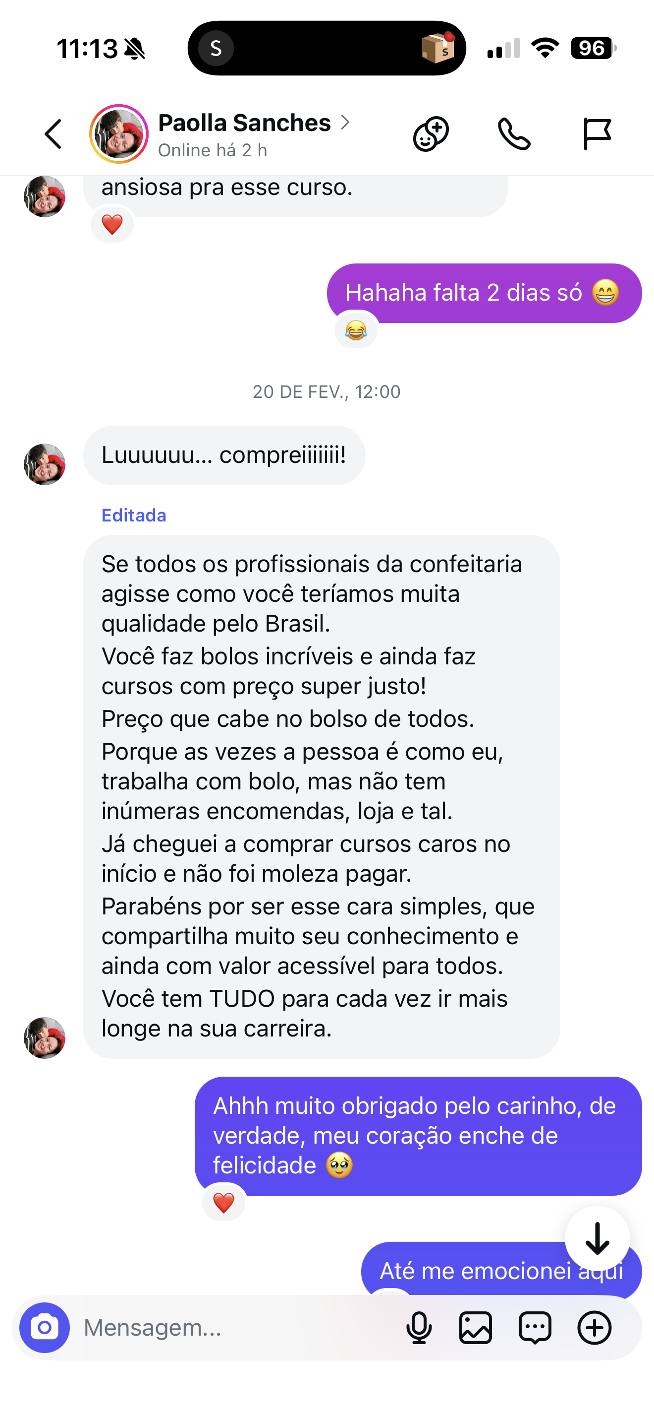 Feedback de aluna Fatias Espetaculares